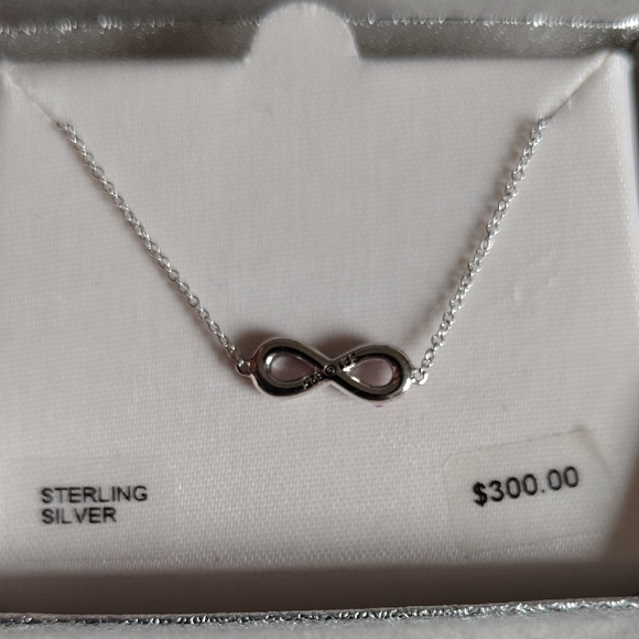 Elegant Sterling Silver Infinity Necklace with Genuine Ruby Stones - Picture 3 of 5